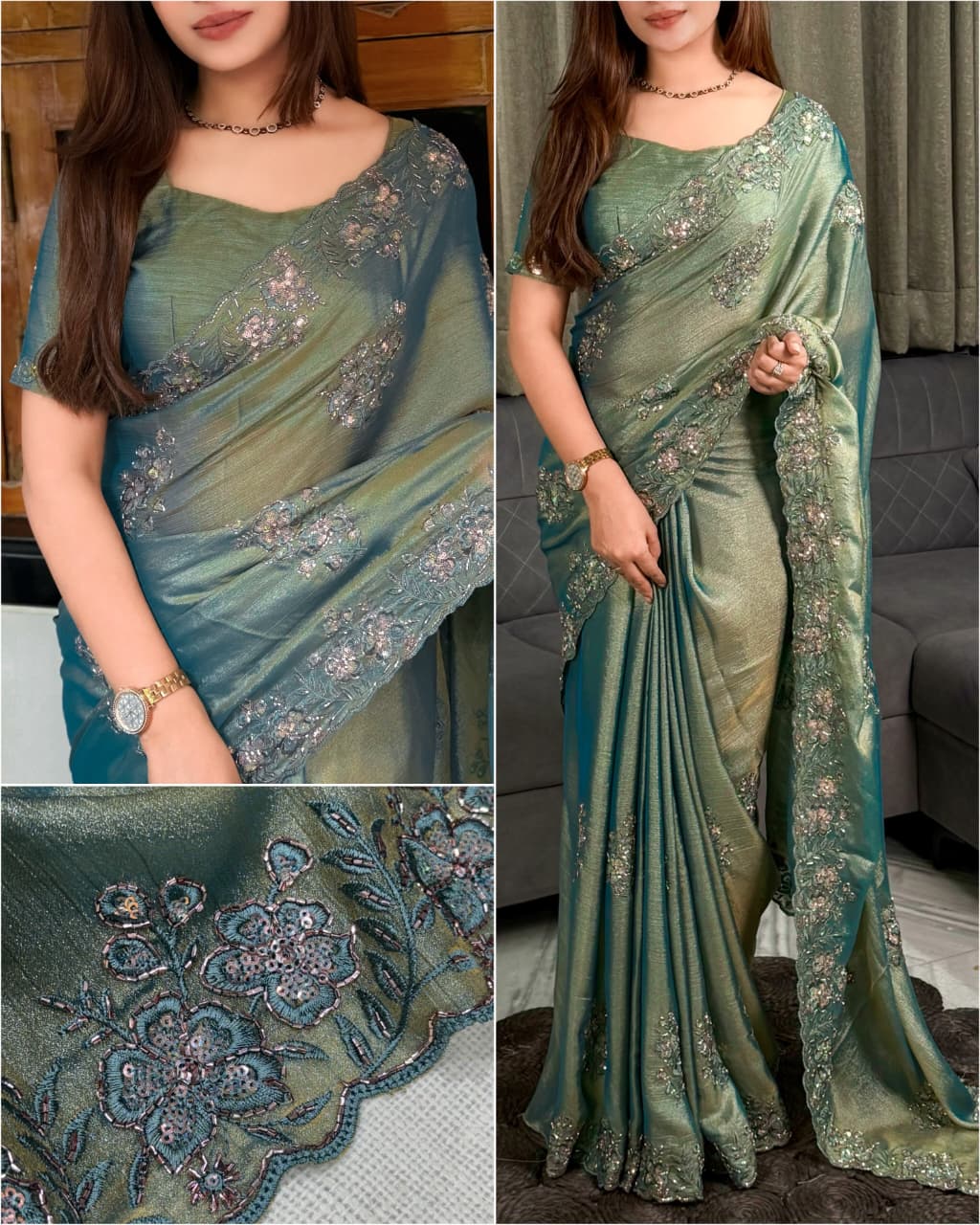 Meri Gold Party Wear Saree