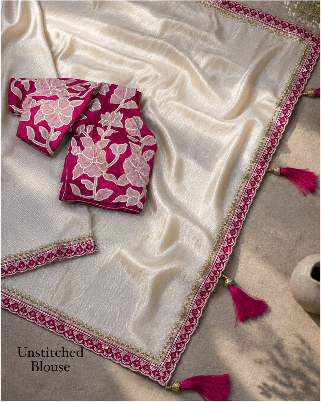 Pure Viscose Satin Saree