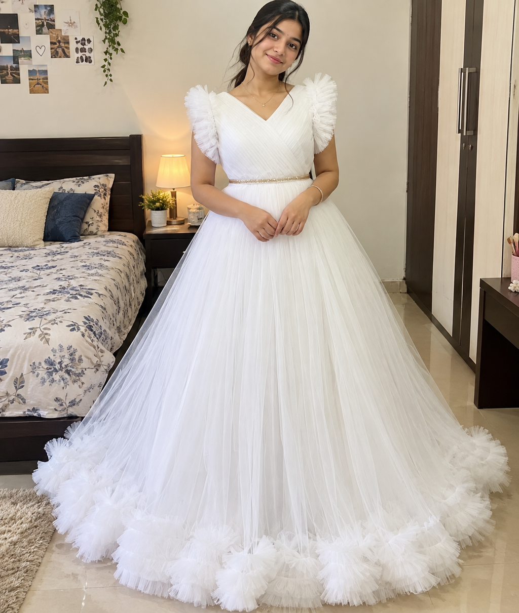 Party Wear Net Gown