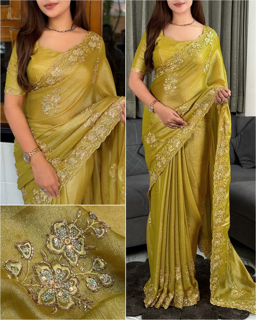 Meri Gold Party Wear Saree