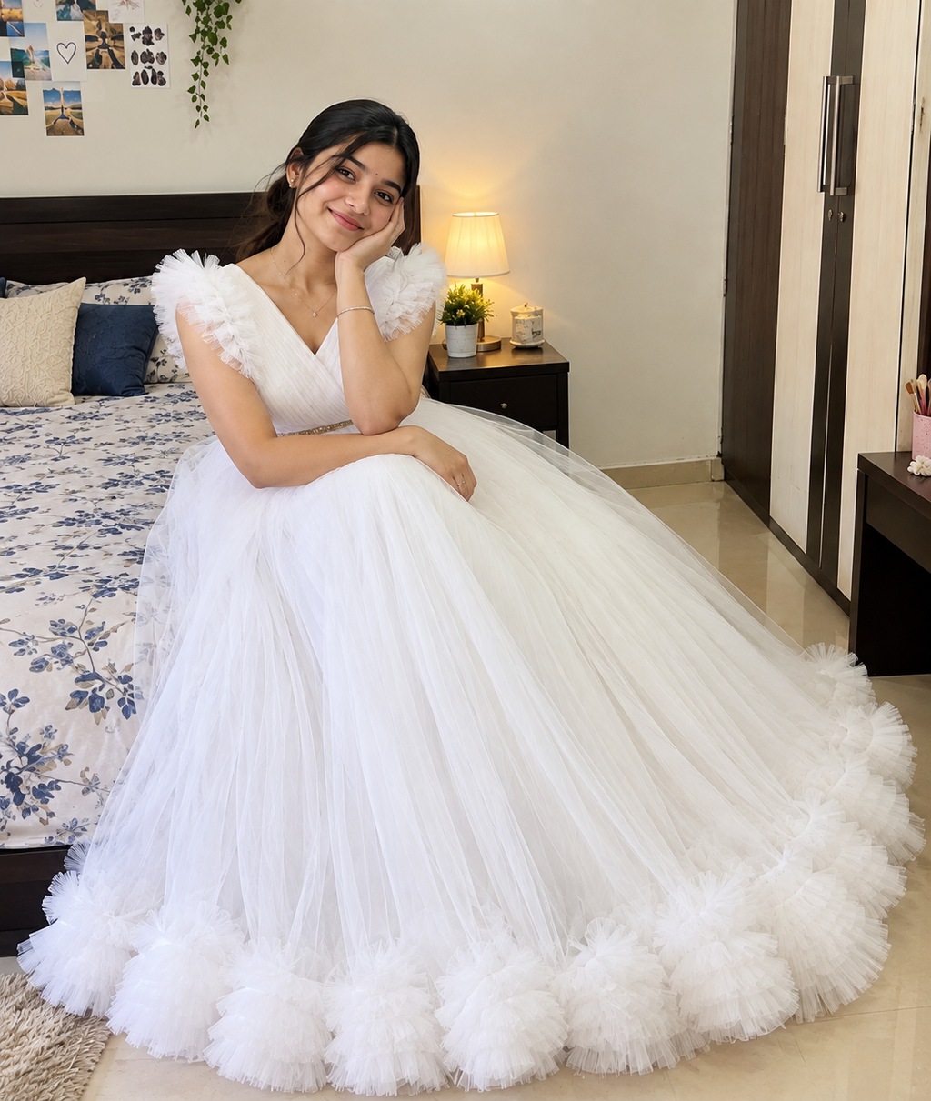 Party Wear Net Gown