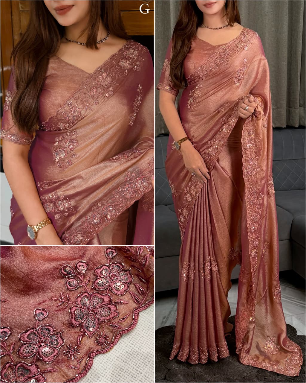 Meri Gold Party Wear Saree