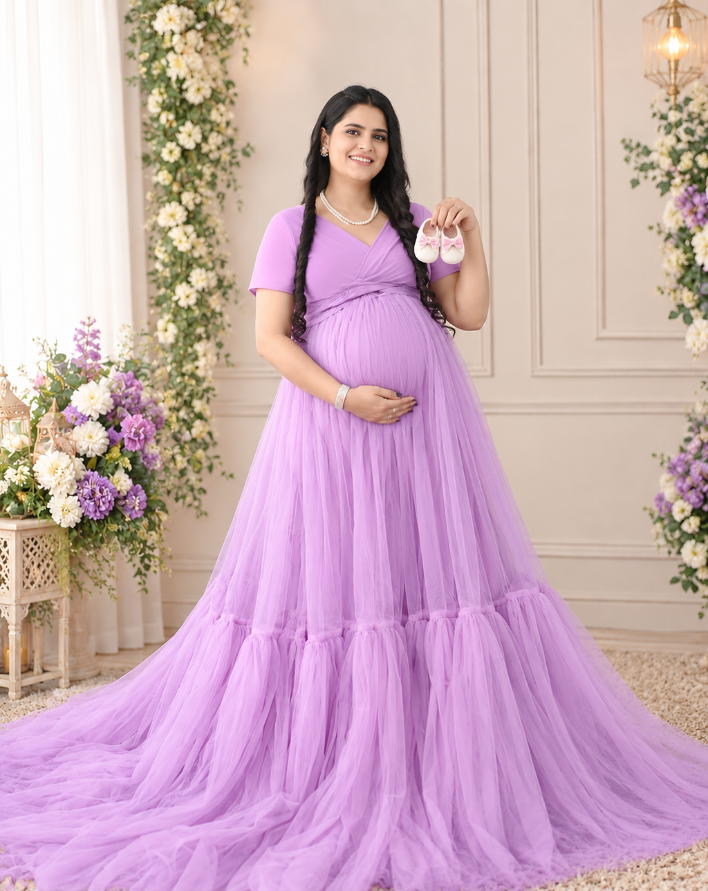 elegant purple ball gown