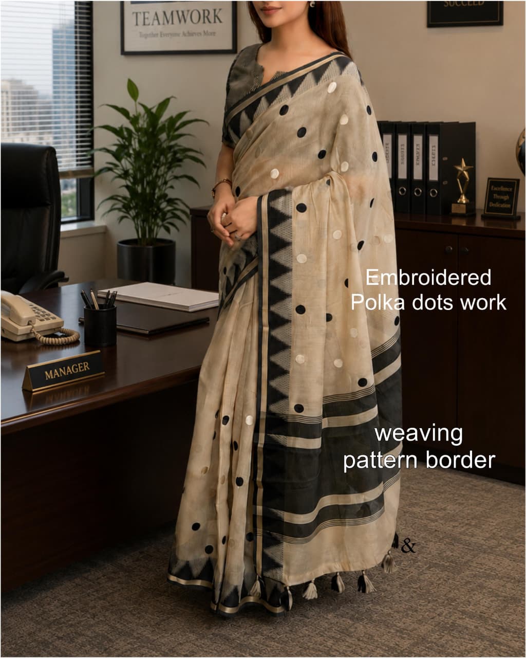 Modal Cotton Embroidered Saree