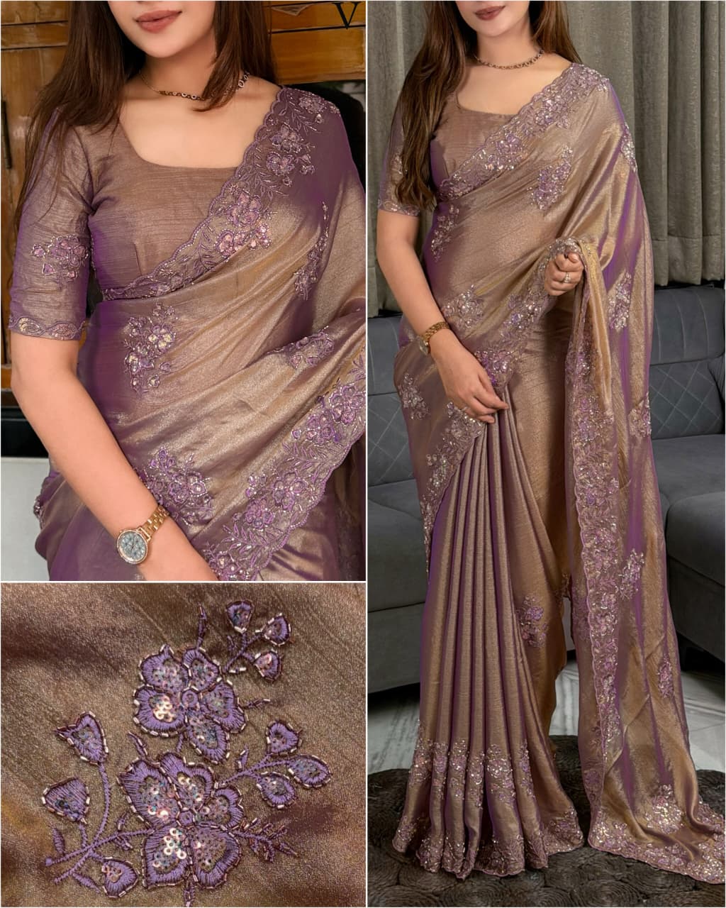 Meri Gold Party Wear Saree