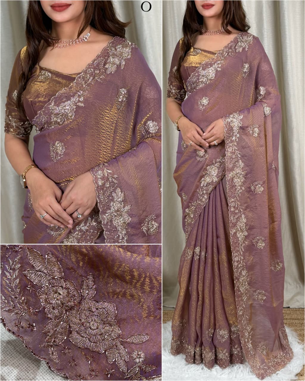 Fendy Satin Jacquard Party Wear Saree