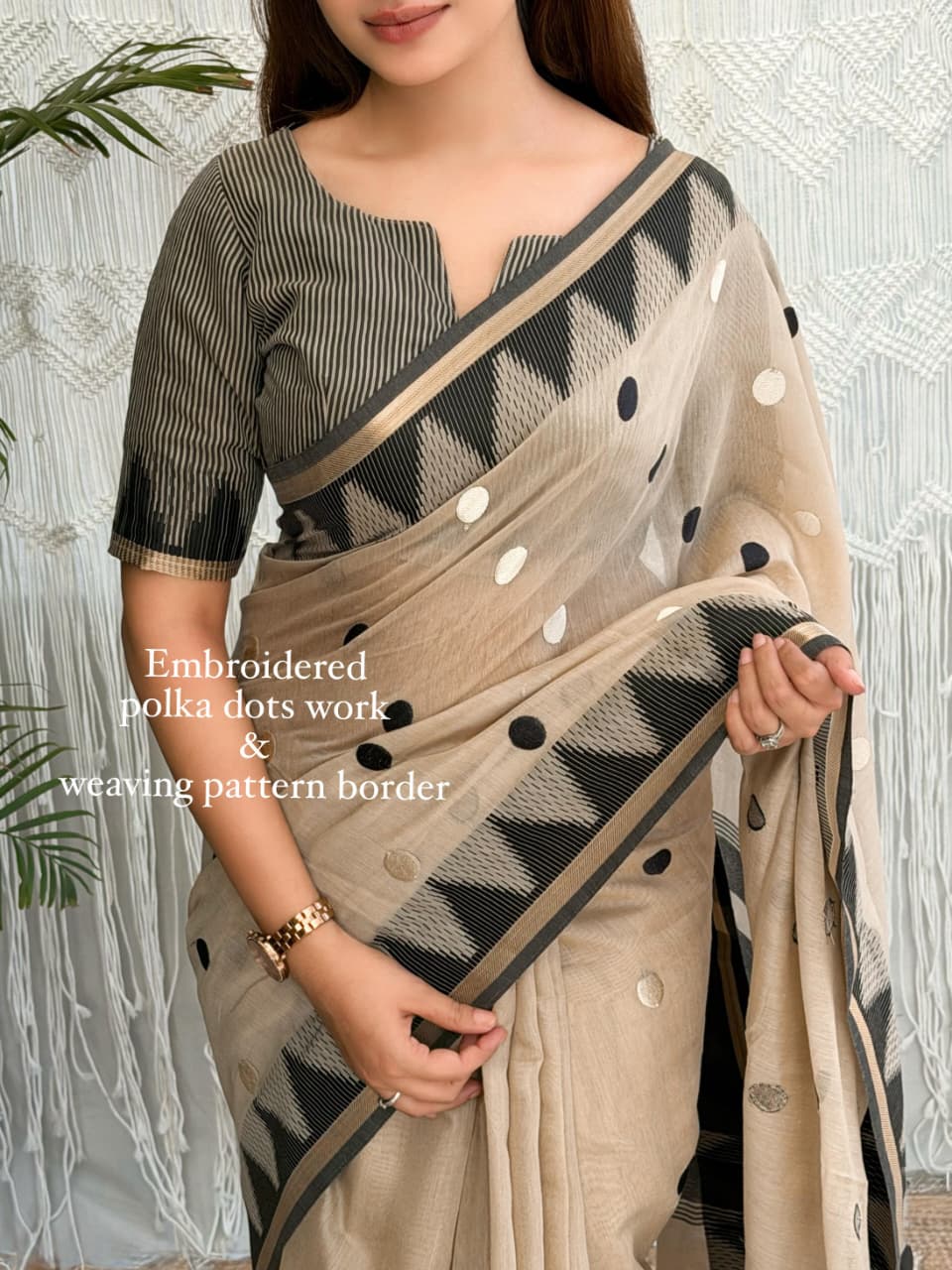 Modal Cotton Embroidered Saree