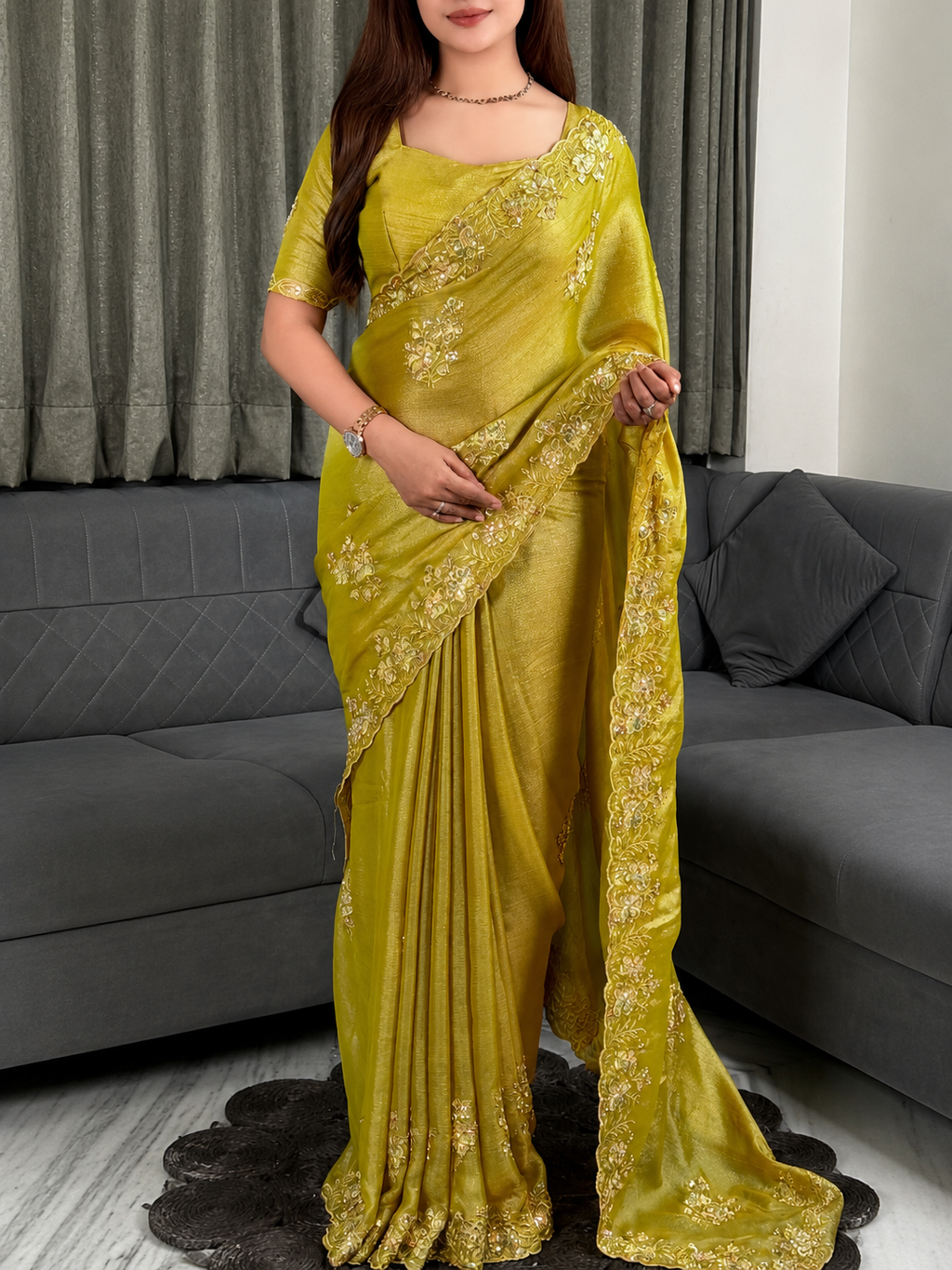 Meri Gold Party Wear Saree