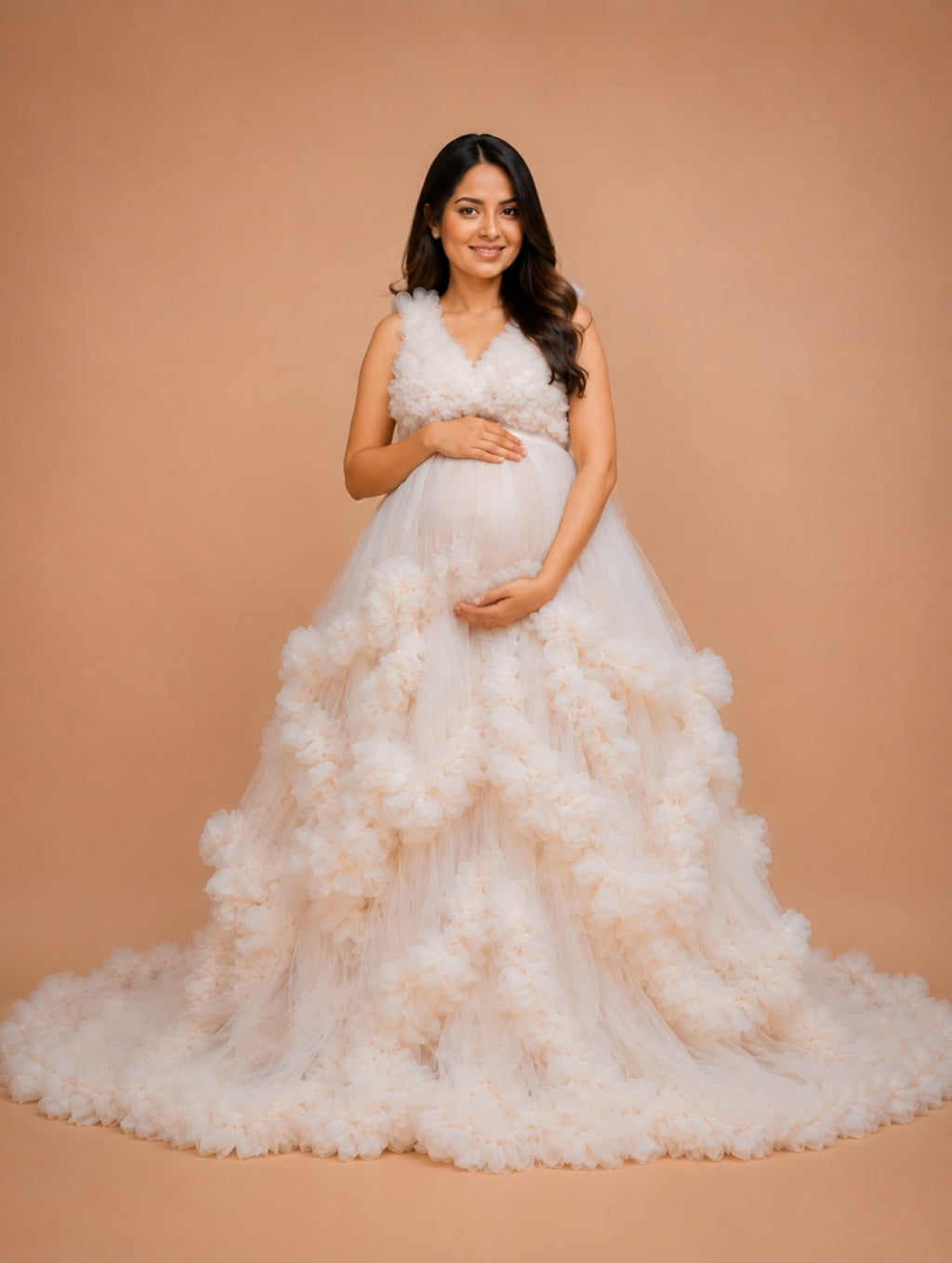 White Maternity Gown for Photoshoot