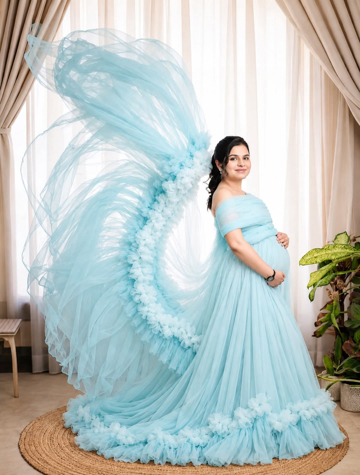 Light Sky Blue Colour Gown