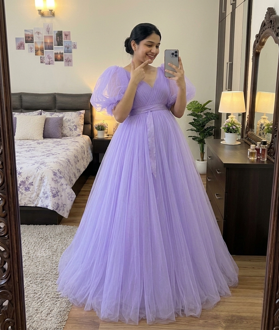 Best Lavender Color Maternity Gown