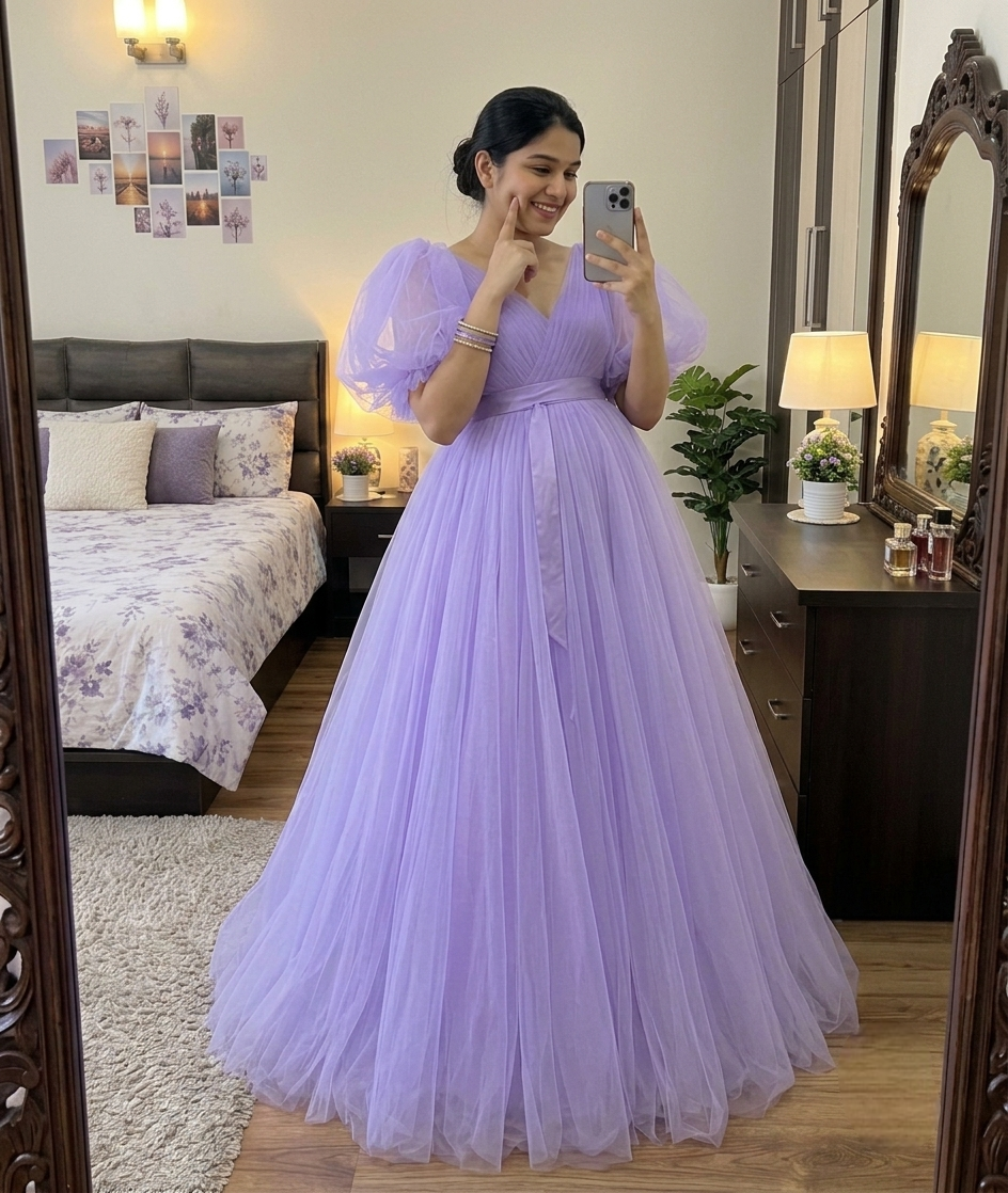 Best Lavender Color Maternity Gown
