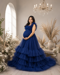 royal blue color gown for pregnant lady