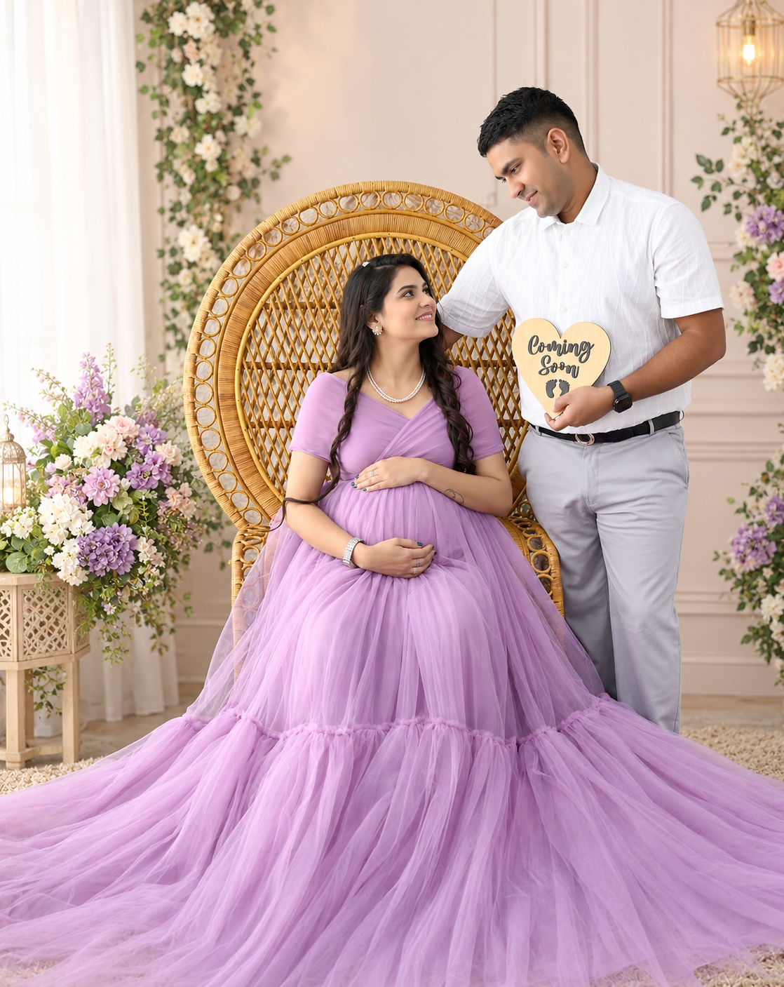 elegant purple ball gown