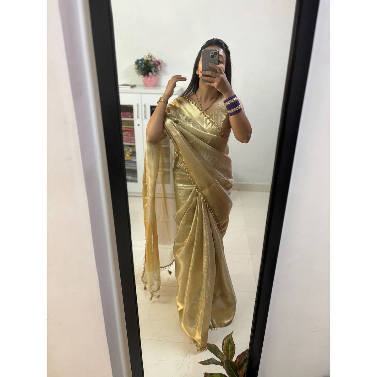 Golden Tissue Silk Banarasi Saree