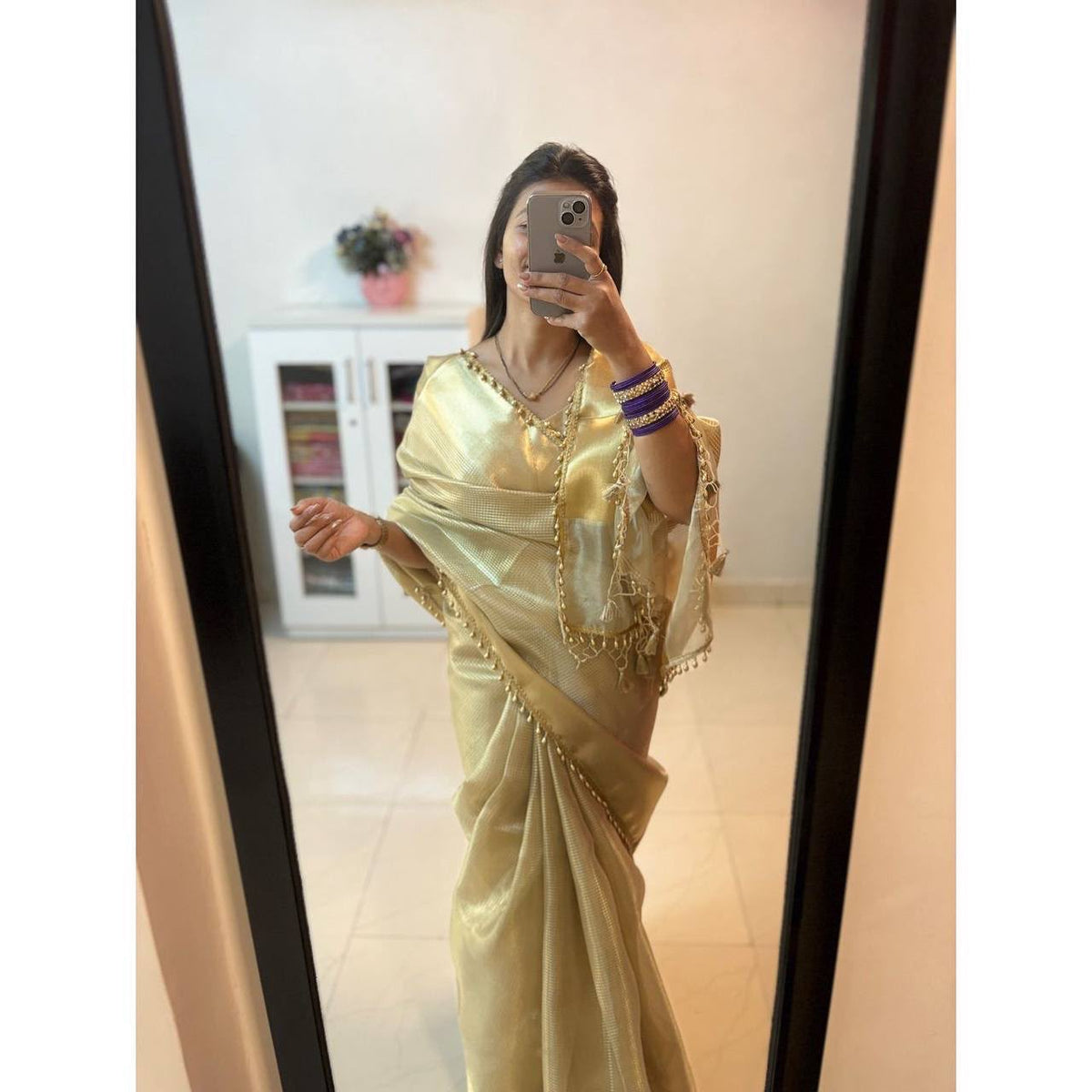Golden Tissue Silk Banarasi Saree
