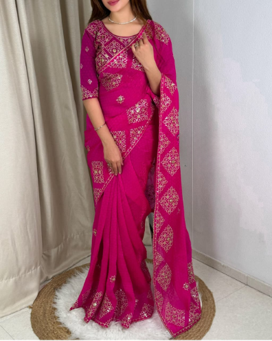 Fendy Satin Jacquard Saree