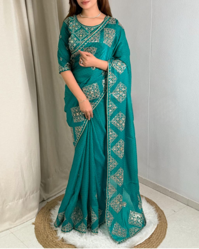 Fendy Satin Jacquard Saree