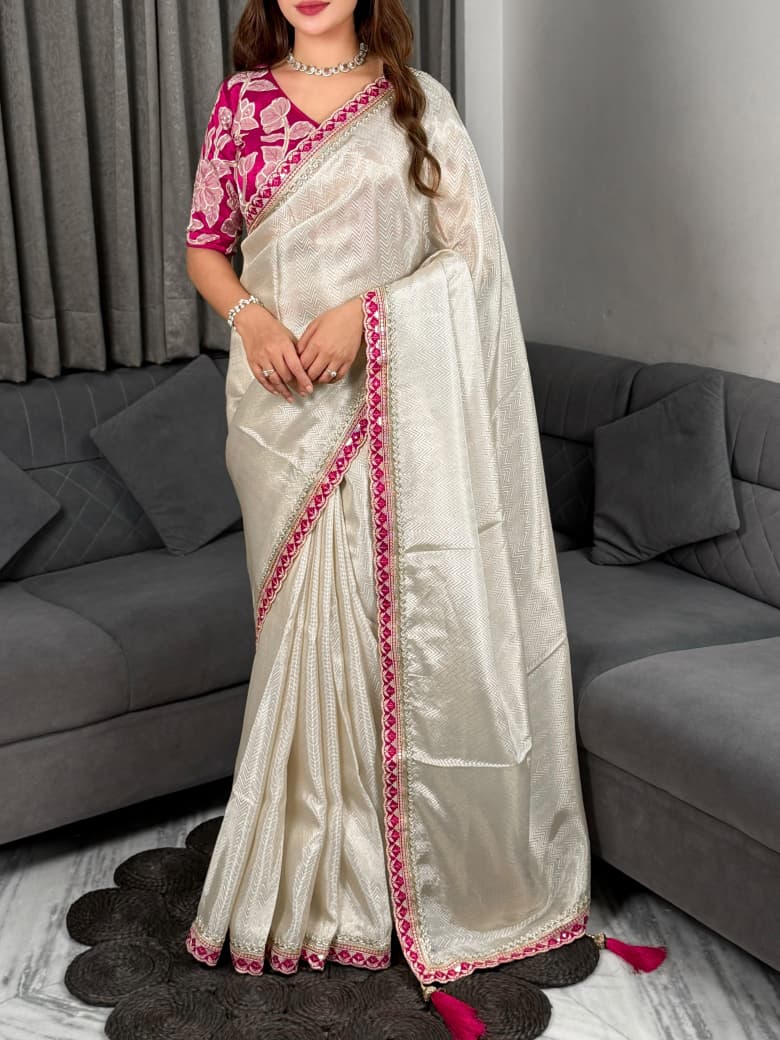 Pure Viscose Satin Saree