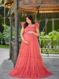 best maternity gown pink color for pregnant women