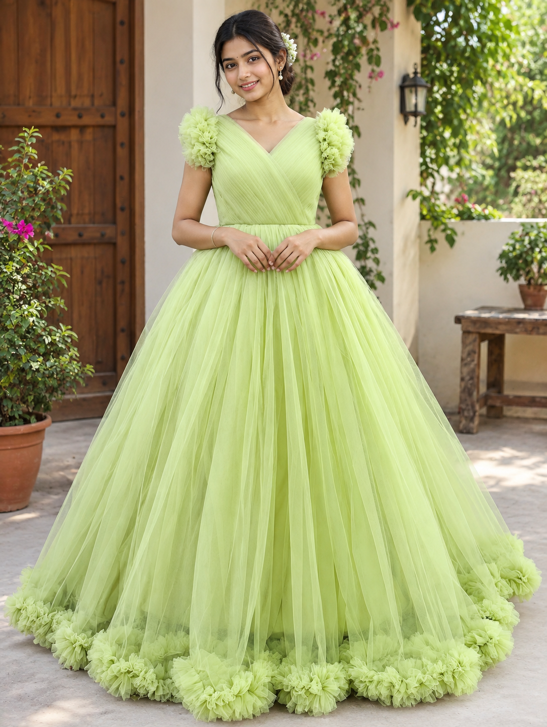 lime green maternity dress