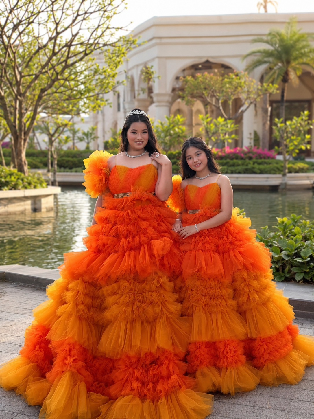  beautiful mom and daughter matching gown