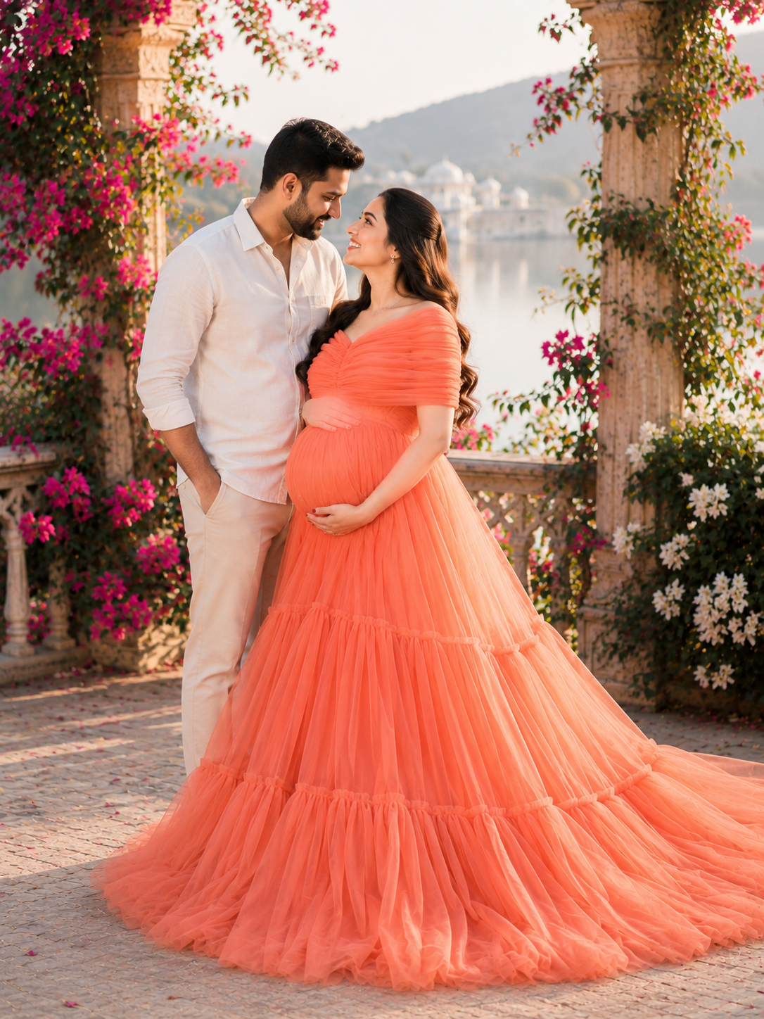 beautiful orange gown