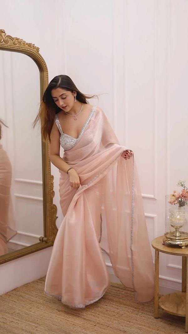 Soft Pink Party Wear Saree