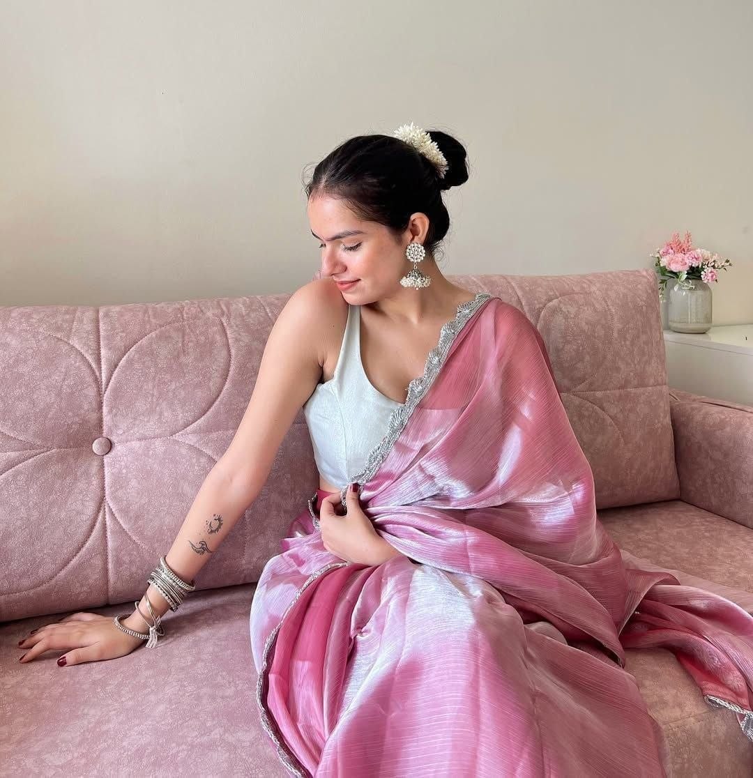 Soft Pink Designer Saree