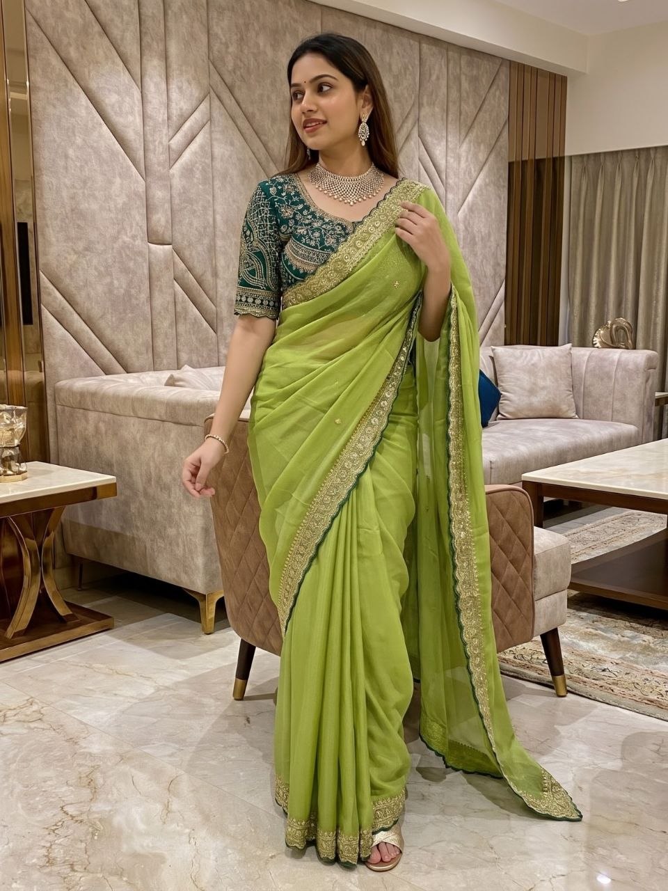 blouse for light green saree