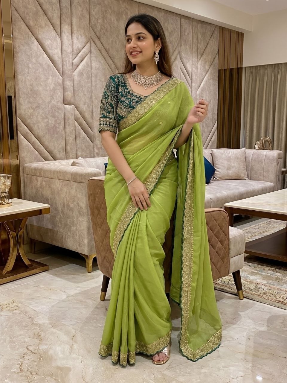 blouse for light green saree