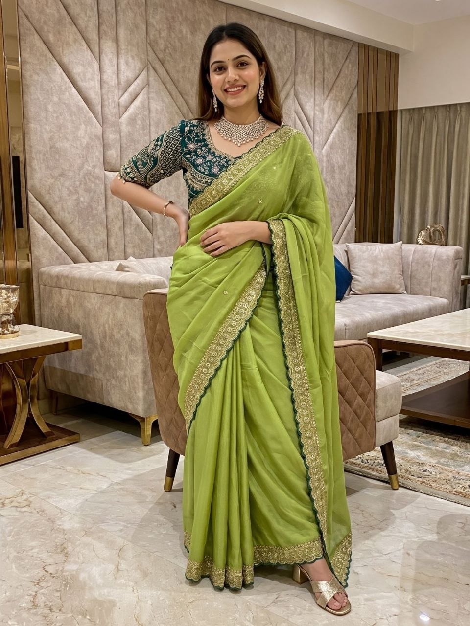 blouse for light green saree