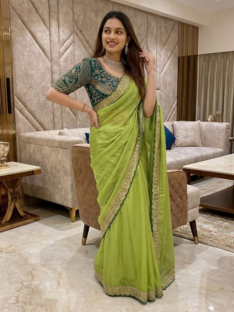 blouse for light green saree