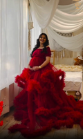 red colour gown for women