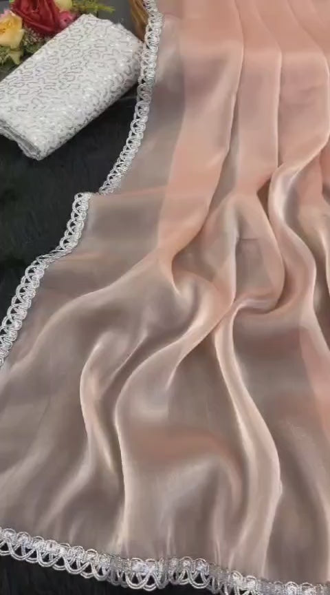 Soft Pink Party Wear Saree