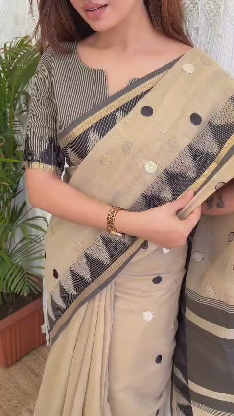 Modal Cotton Embroidered Saree