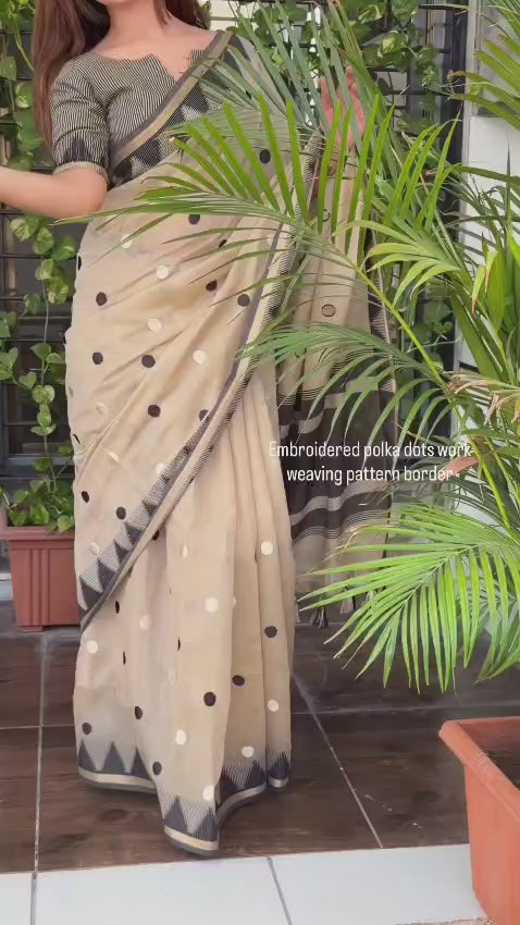 Modal Cotton Embroidered Saree