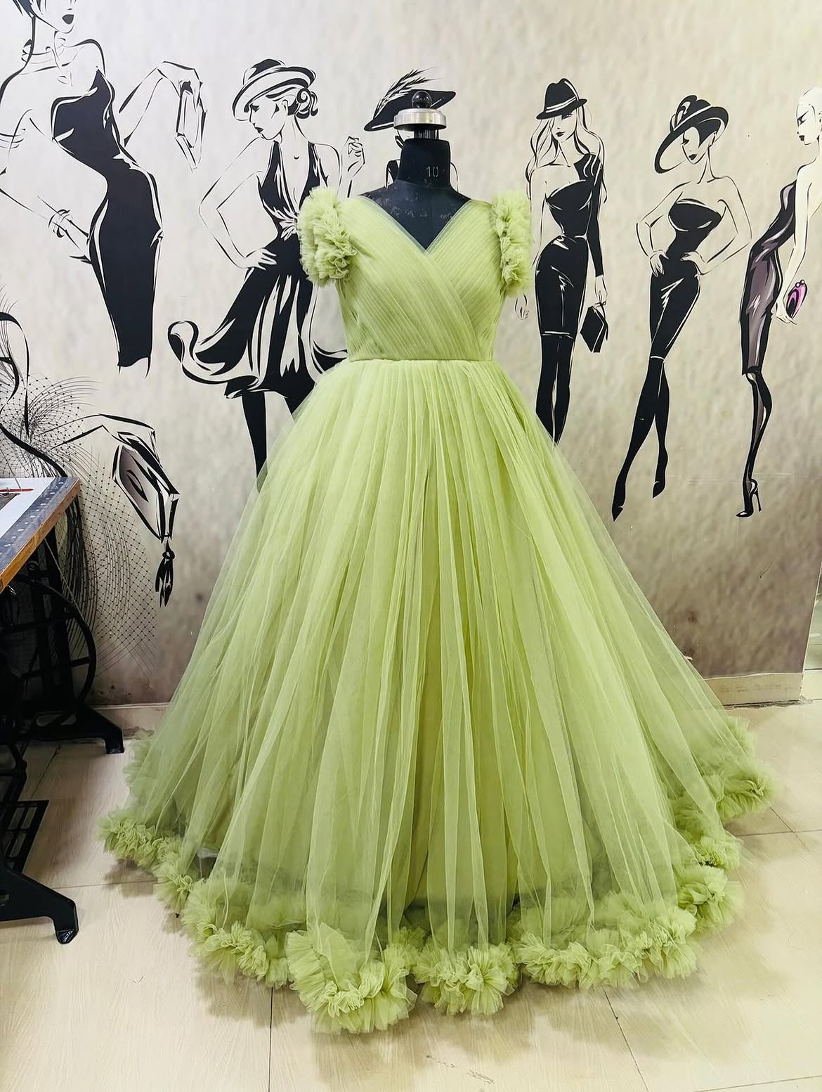 lime green maternity dress