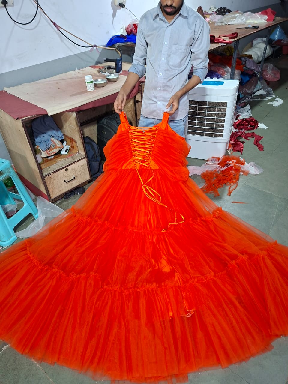 beautiful orange gown